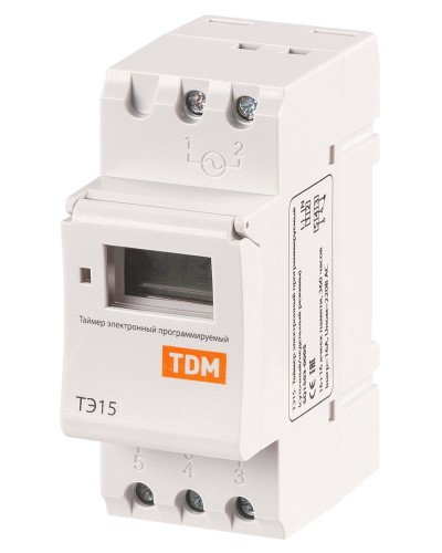 ТЭ15-1мин/7дн-16on/off-16А-DIN TDM (SQ1503-0005). Таймер электронный. TDM ЕLECTRIC в Череповце