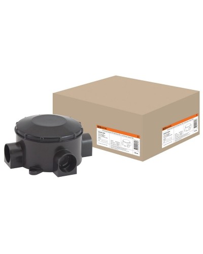 Распаячная коробка ОП D80х35мм, IP42, 3-х рожковая, черная TDM (SQ1401-4044). Распаячная коробка ОП. TDM ЕLECTRIC в Череповце