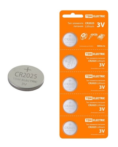 CR2025 Lithium 3V BP-5 TDM (SQ1702-0028). Элемент питания. TDM ЕLECTRIC в Череповце