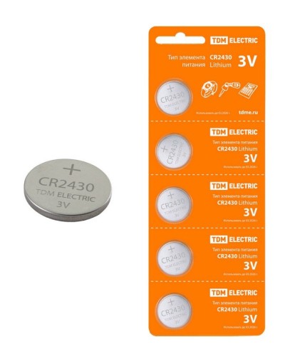CR2430 Lithium 3V BP-5 TDM (SQ1702-0030). Элемент питания. TDM ЕLECTRIC в Череповце