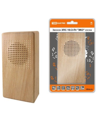 ЗПС-10/2-Пт ЭКО сосна, птичка, без кнопки, AC 230V (SQ1901-0026). Звонок проводной. TDM ЕLECTRIC в Череповце