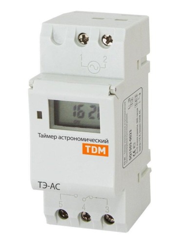 ТЭ-АС-1мин/24ч-8on/off-16А-DIN (астрономический) TDM (SQ1503-0023). Таймер электронный. TDM ЕLECTRIC в Череповце