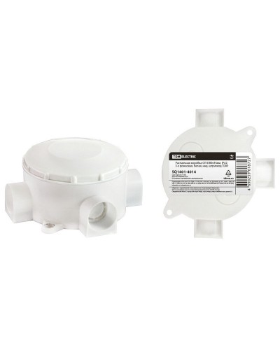 Распаячная коробка ОП D80х35мм, IP42, 3-х рожковая, белая TDM (SQ1401-4014). Распаячная коробка ОП. TDM ЕLECTRIC в Череповце