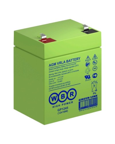 WBR GP1245 (12V16W). Аккумулятор герметичный свинцово-кислотный. WBR в Череповце