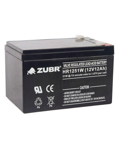 ZUBR HR 1251W (12V, 12Ah). Аккумулятор герметичный свинцово-кислотный. ZUBR в Череповце