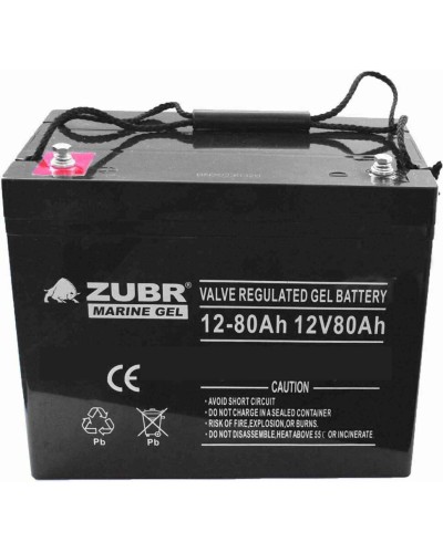ZUBR MARINE GEL NPG 12-80 (12V, 80Ah). Аккумулятор герметичный свинцово-кислотный. ZUBR в Череповце