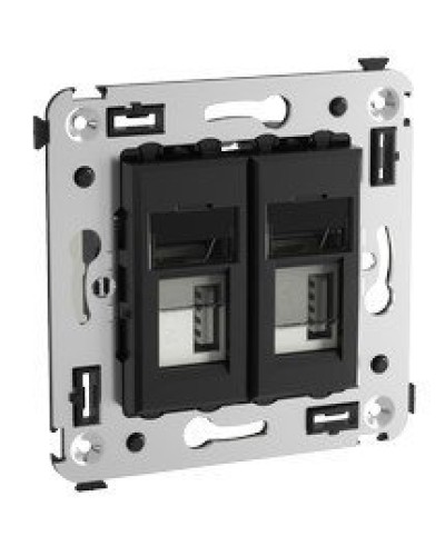 Розетка USB в стену Avanti черный квадрат (4402543). Розетка USB. ДКС в Череповце