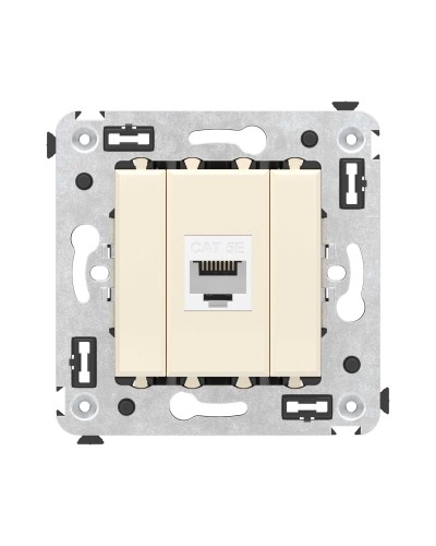 Розетка RJ-45 в стену, кат.5E, Avanti, одинарная, ванильная дымка (4405663). Розетка компьютерная. ДКС в Череповце