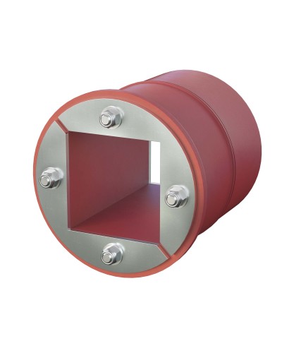 Проходка круглая, нержавеющая, D100х70 мм с проемом 60х60 мм (DXF3123): Проходка круглая, нержавеющая, с проёмом в Череповце
