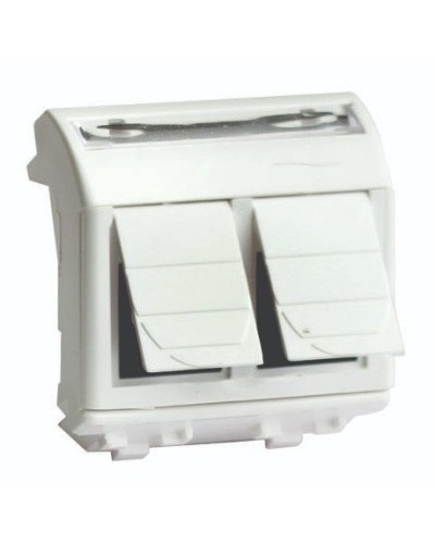 Розетка RJ-45 Brava 2 модуля слоновая кость (75459S): Розетка компьютерная с двумя разъёмами в Череповце