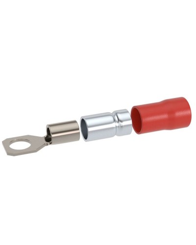 Наконечник НКИ 0,25-1,5 М4 (D4,3мм) с отверстием под винт (100 шт) (2A4P-DS-PVC). Наконечник с отверстием под винт и изолированным фланцем ПВХ, двойная гильза. ДКС в Череповце
