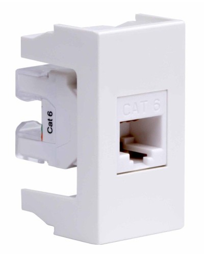 Розетка RJ-45 Viva 1 модуль кат.6A белая (45058). Розетка компьютерная экранированная с одним разъёмом. ДКС в Череповце