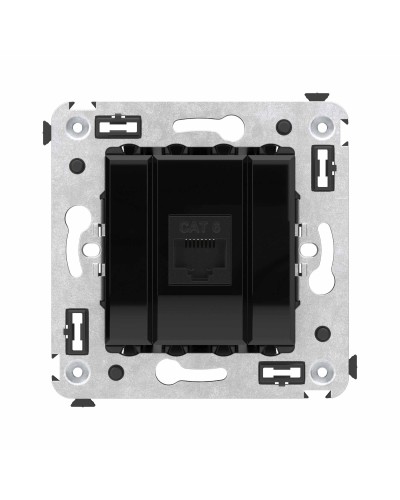 Розетка RJ-45 в стену, кат.6E, Avanti, одинарная, черный квадрат (4402693). Розетка компьютерная. ДКС в Череповце