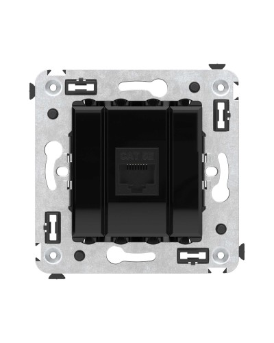 Розетка RJ-45 в стену, кат.5E, Avanti, одинарная, черный квадрат (4402663). Розетка компьютерная. ДКС в Череповце