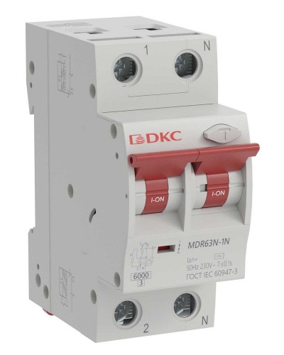 YON max MDR, 1P+N, 30mA, 20A, 6kA, А (MDR63N-1N2C20-A). Автоматический выключатель дифференциального тока. ДКС в Череповце