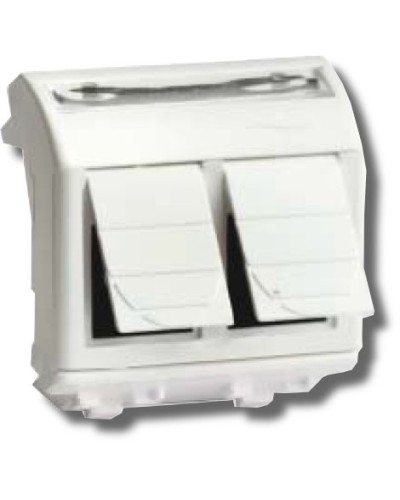 Розетка RJ-45 Brava 2 модуля белая (76459B): Розетка компьютерная с двумя разъёмами в Череповце