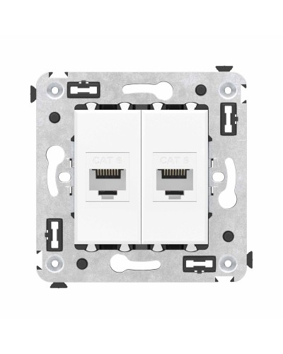 Розетка RJ-45 в стену, кат.6E, Avanti, двойная, белое облако (4400694). Розетка компьютерная. ДКС в Череповце