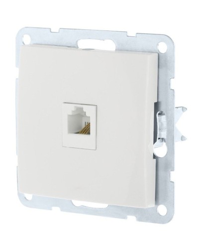 Розетка RJ-45 кат. 5е с накладкой, белый LK60 (866104-1). Розетка компьютерная. Экопласт в Череповце