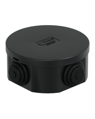Коробка JBR080 D=80х40, 4 вых., IP44, черная (44005BL-1). Коробка монтажная. Экопласт в Череповце