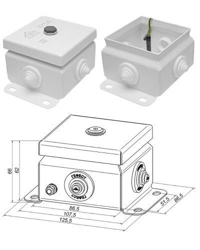 КМ IP55-0808 (без DIN рейки). Коробка монтажная электротехническая. Гефест в Череповце