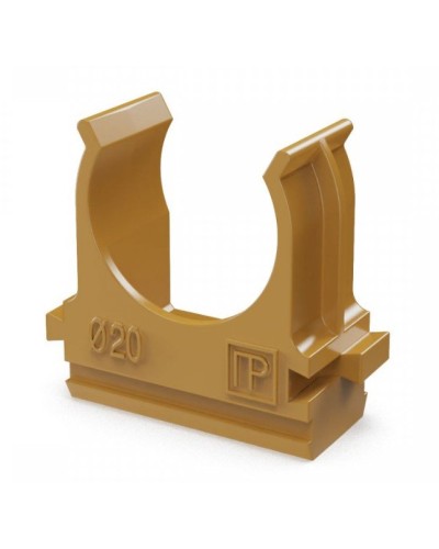Крепёж-клипса для труб АБС-пластик бук D20 (100 шт) (PR13.0046). Крепление для труб ПВХ. Промрукав в Череповце
