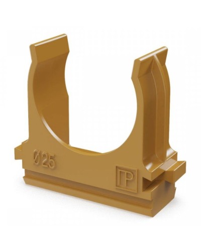 Крепёж-клипса для труб АБС-пластик бук D25 (100 шт) (PR13.0047). Крепление для труб ПВХ. Промрукав в Череповце