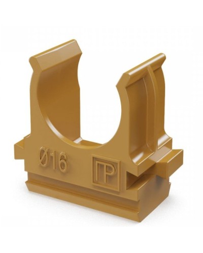 Крепёж-клипса для труб АБС-пластик бук D16 (100 шт) (PR13.0045). Крепление для труб ПВХ. Промрукав в Череповце