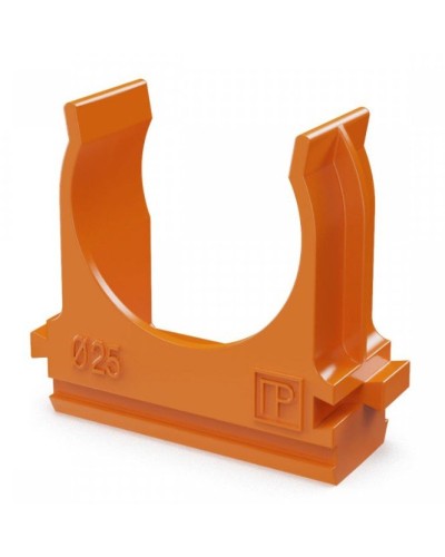 Крепёж-клипса для труб АБС-пластик оранжевая D25 (100 шт) (PR13.0065). Крепление для труб ПВХ. Промрукав в Череповце