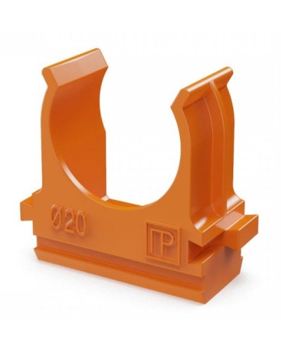 Крепёж-клипса для труб АБС-пластик оранжевая D20 (100 шт) (PR13.0064). Крепление для труб ПВХ. Промрукав в Череповце