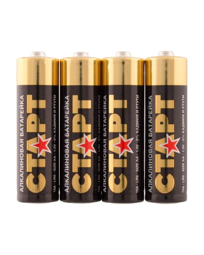 СТАРТ LR6-SH4-BOX (1,5 В, AA, LR6), упак. 4 шт.. Алкалиновые батарейки. СТАРТ в Череповце